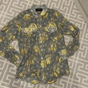 KOOPLES flower print metallic button down